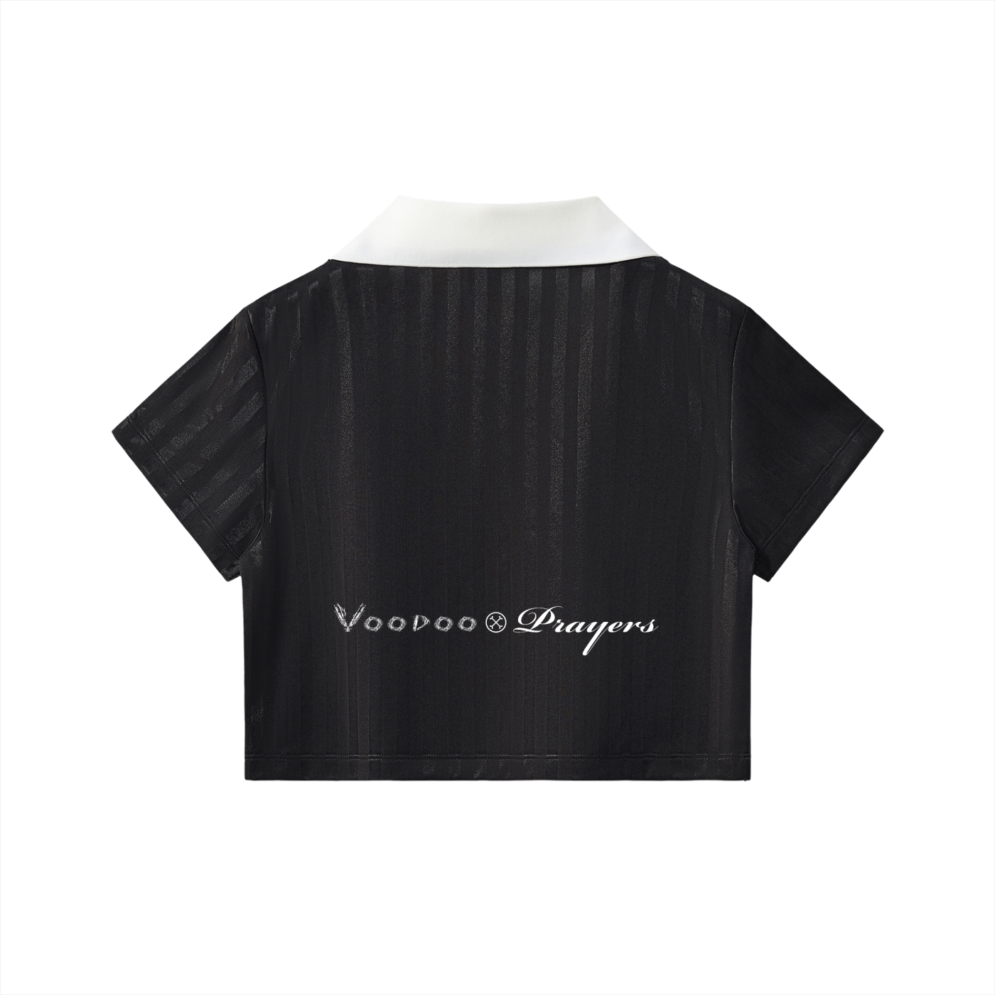 Contrast Collar Striped Cropped Jersey