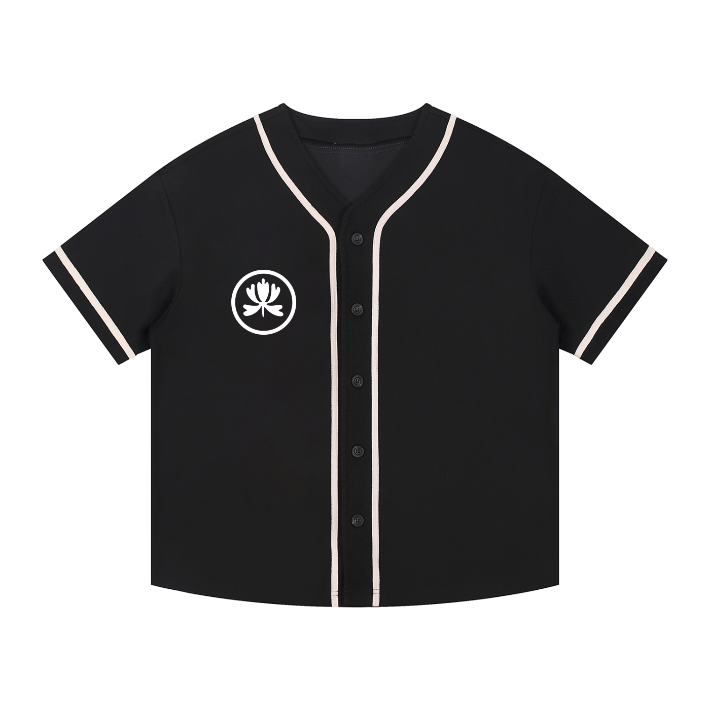 Contrast Piped Button-Up Jersey