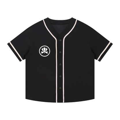 Contrast Piped Button-Up Jersey