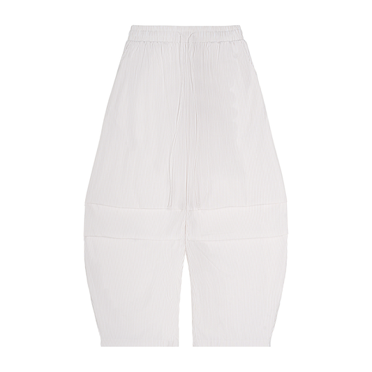 White ribbed pants on a white background