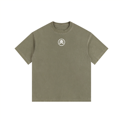 V&P Logo Stamp - Vintage Washed Oversized Cotton T-Shirt