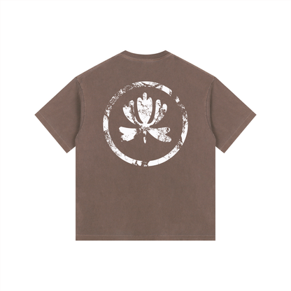 V&P Logo Stamp - Vintage Washed Oversized Cotton T-Shirt