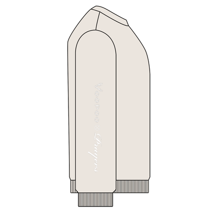 Outline of a white garment with a collar on a white background