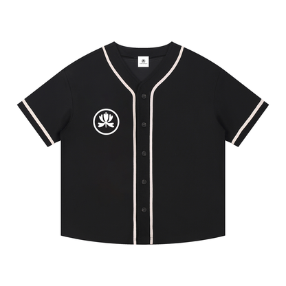 Contrast Piped Button-Up Jersey