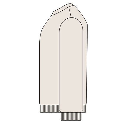 Outline of a white shirt with long sleeves on a white background
