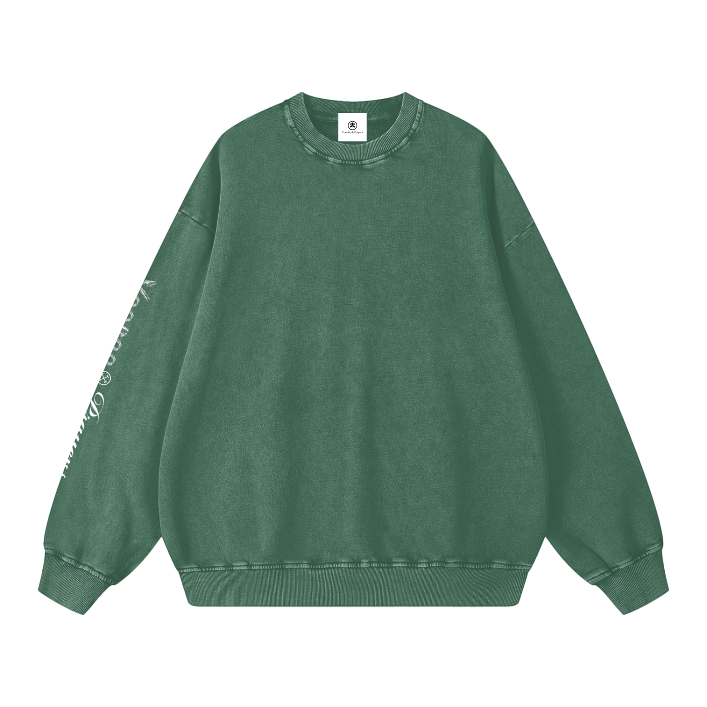 Green sweatshirt on a white background