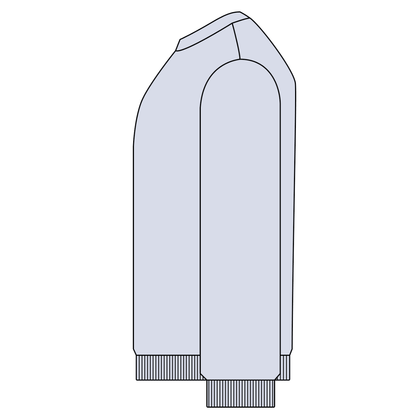 Outline of a long-sleeve shirt on a white background