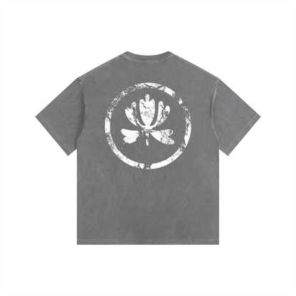 V&P Logo Stamp - Vintage Washed Oversized Cotton T-Shirt